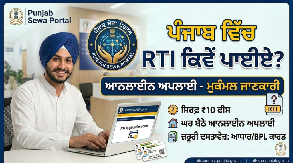 ਪੰਜਾਬ ਵਿੱਚ RTI ਕਿਵੇਂ ਪਾਈਏ? ਆਨਲਾਈਨ ਅਪਲਾਈ, ਫੀਸ ਅਤੇ ਦਸਤਾਵੇ(HOW TO FILE RTI IN PUNJAB) How to file RTI in Punjab Online Apply