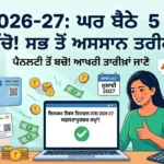 ITR 2026-27 ਭਰਨ ਦਾ ਆਸਾਨ ਤਰੀਕਾ, ਲੈਪਟਾਪ 'ਤੇ ਖੁਸ਼ ਔਰਤ ਅਤੇ ਪੈਨ/ਆਧਾਰ ਕਾਰਡ ਦੇ ਆਈਕਨ